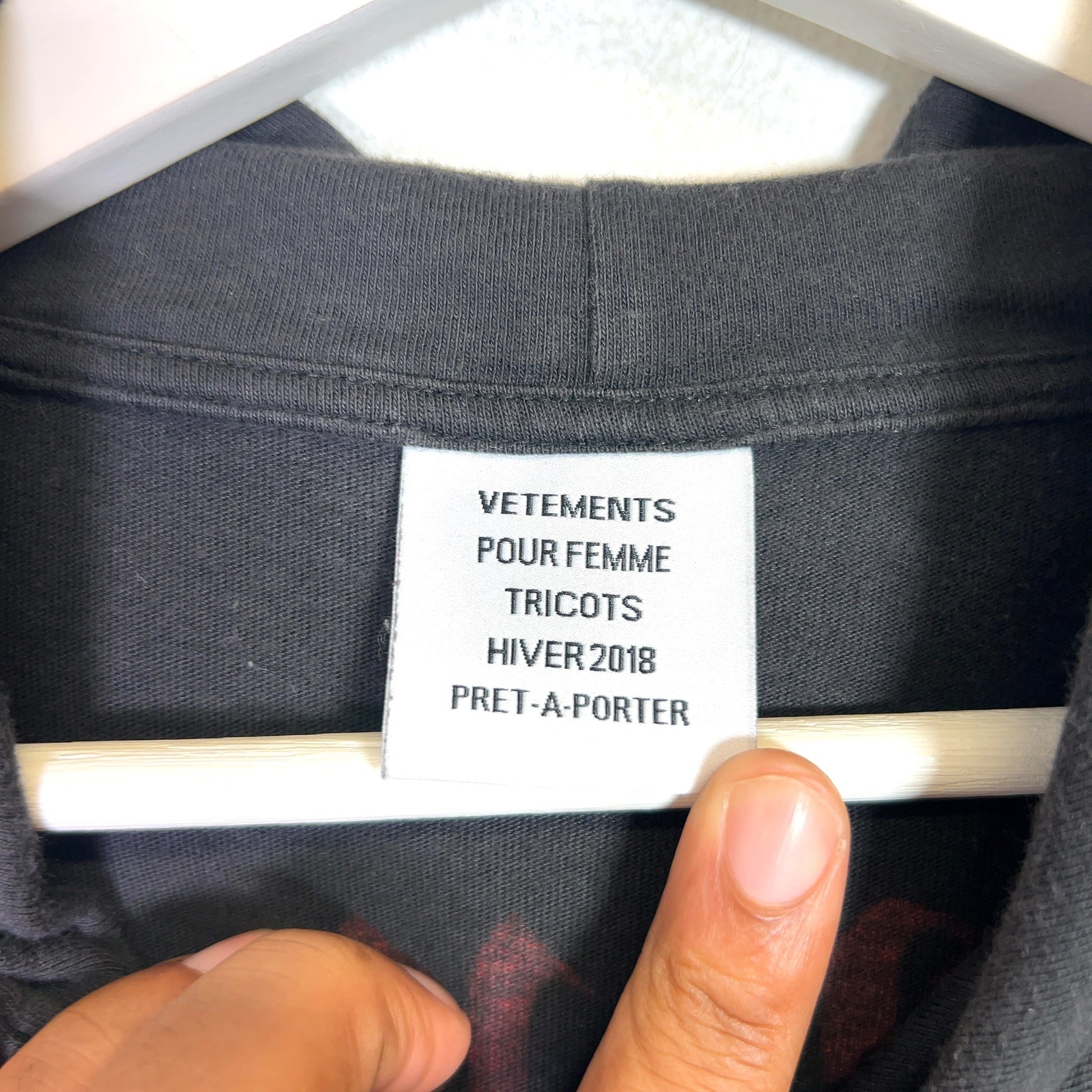 Vetements FW18 Metal Tour Hooded Longsleeve