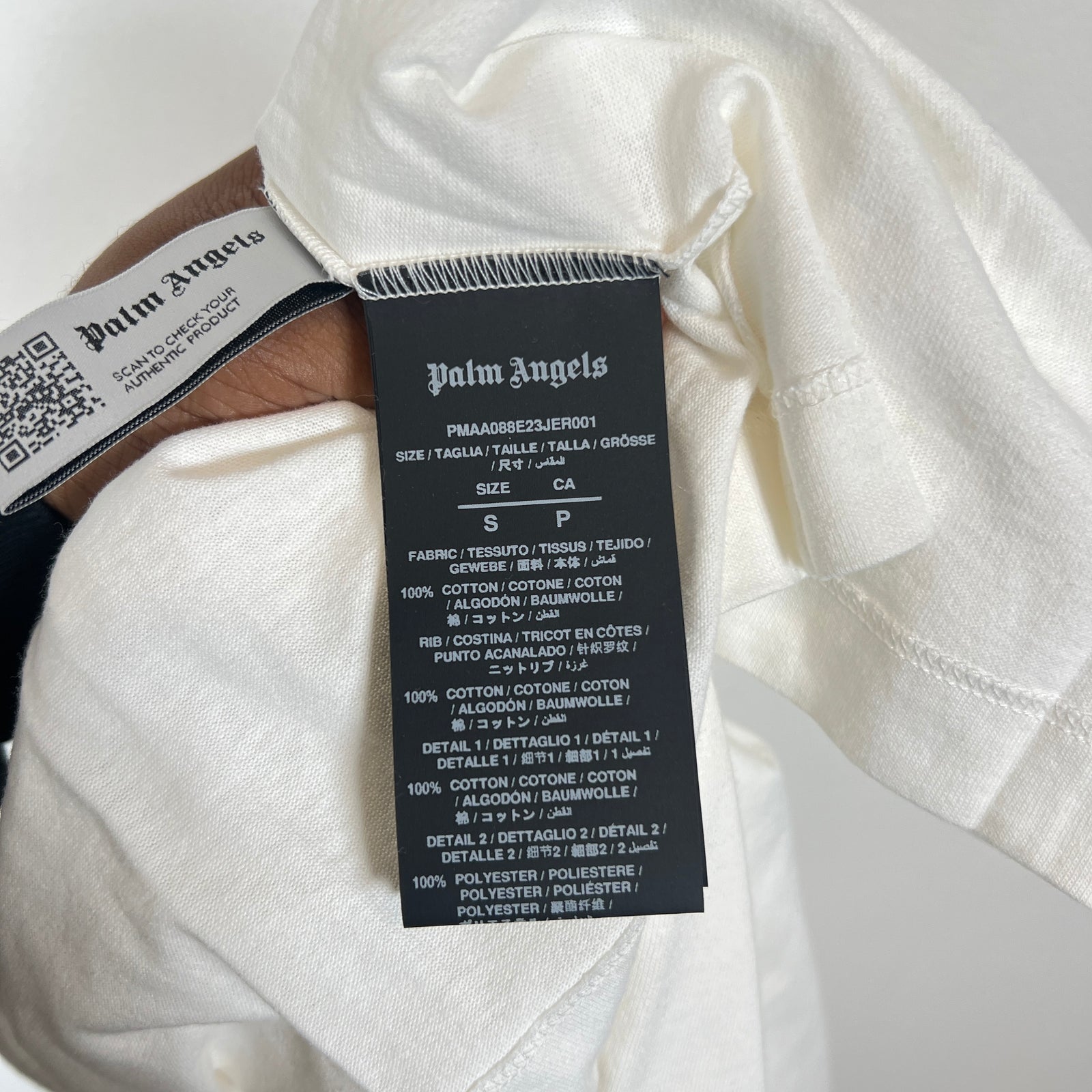 Palm Angels White Pocket Logo T-Shirt Size S