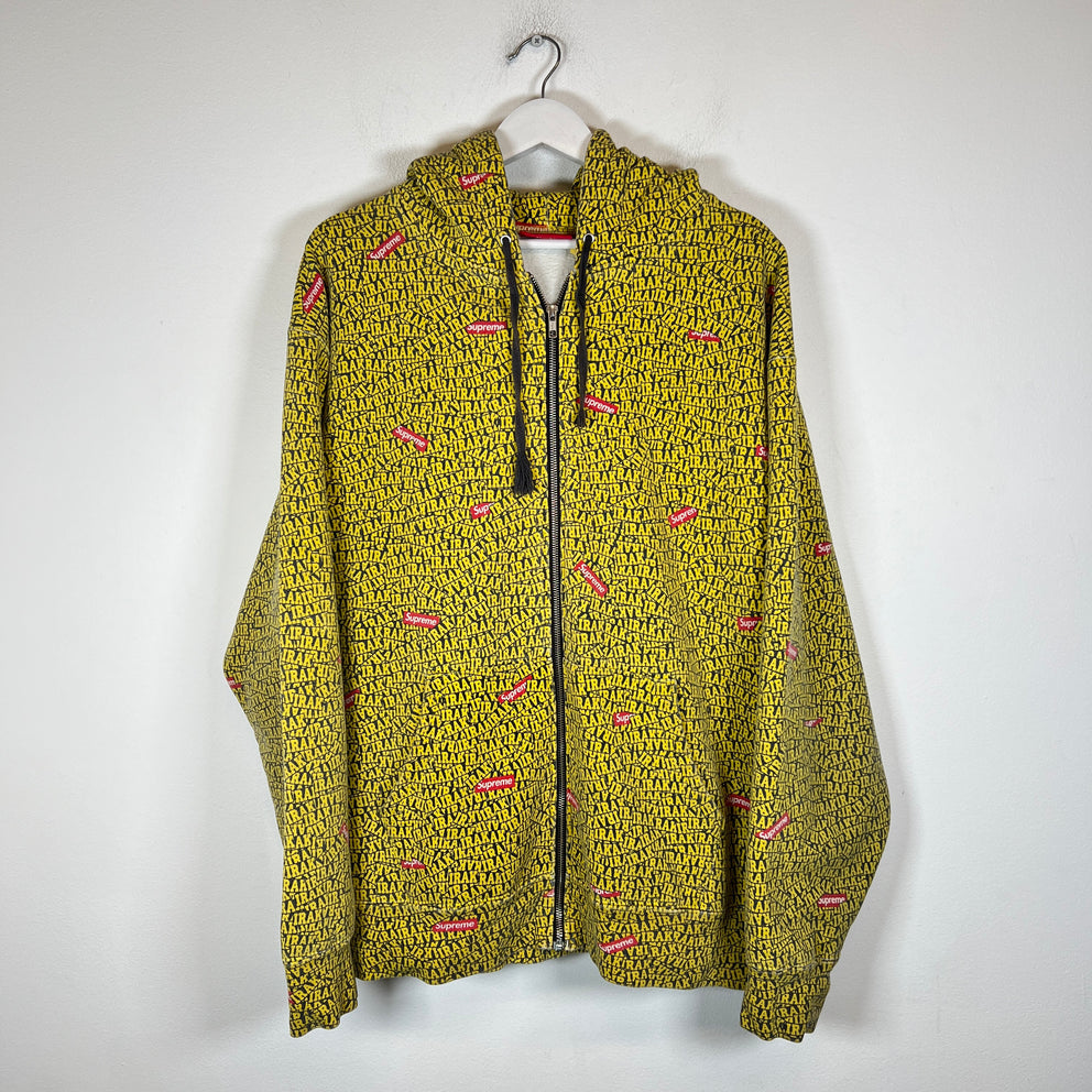 Supreme x IRAK Yellow Zip-Up Hoodie Size XL