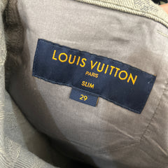 Louis Vuitton Grey Monogram Logo Slim Jeans Size 29