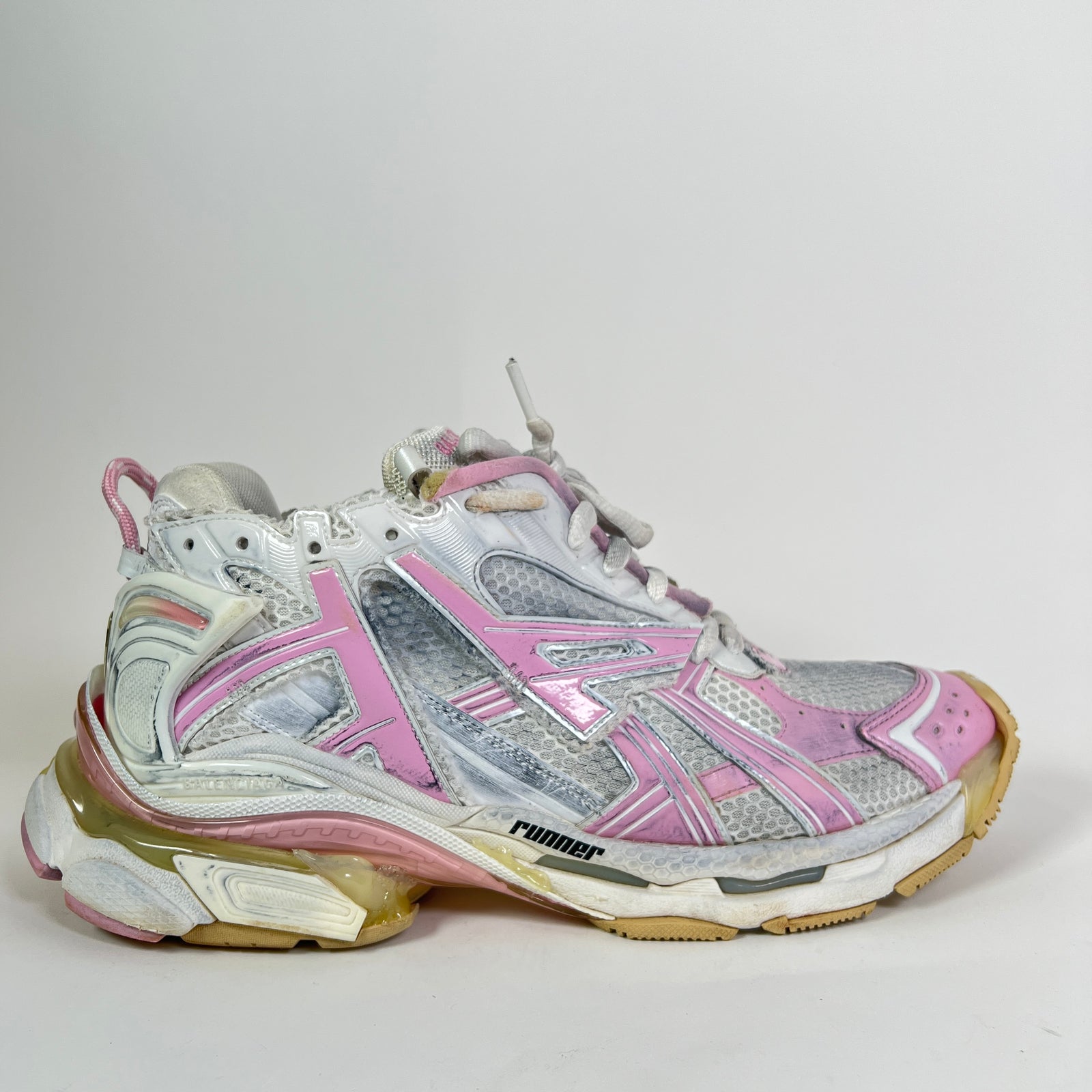 Balenciaga Pink Mesh Runner Sneaker