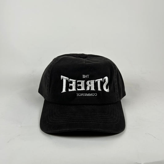 Street Commerce Black Mirrored Logo Distressed Snapback