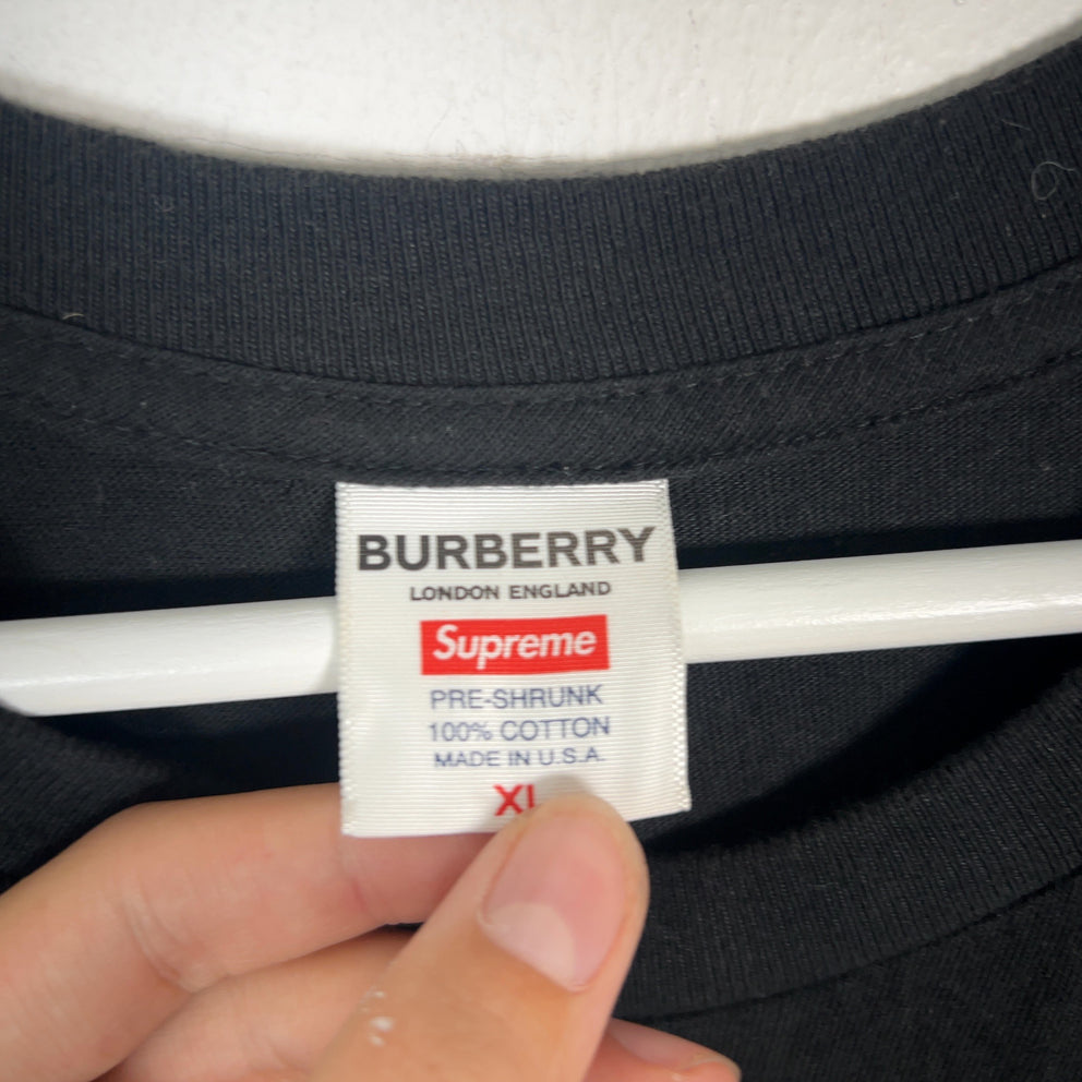 Supreme x Burberry Plaid Box Logo Graphic T-Shirt