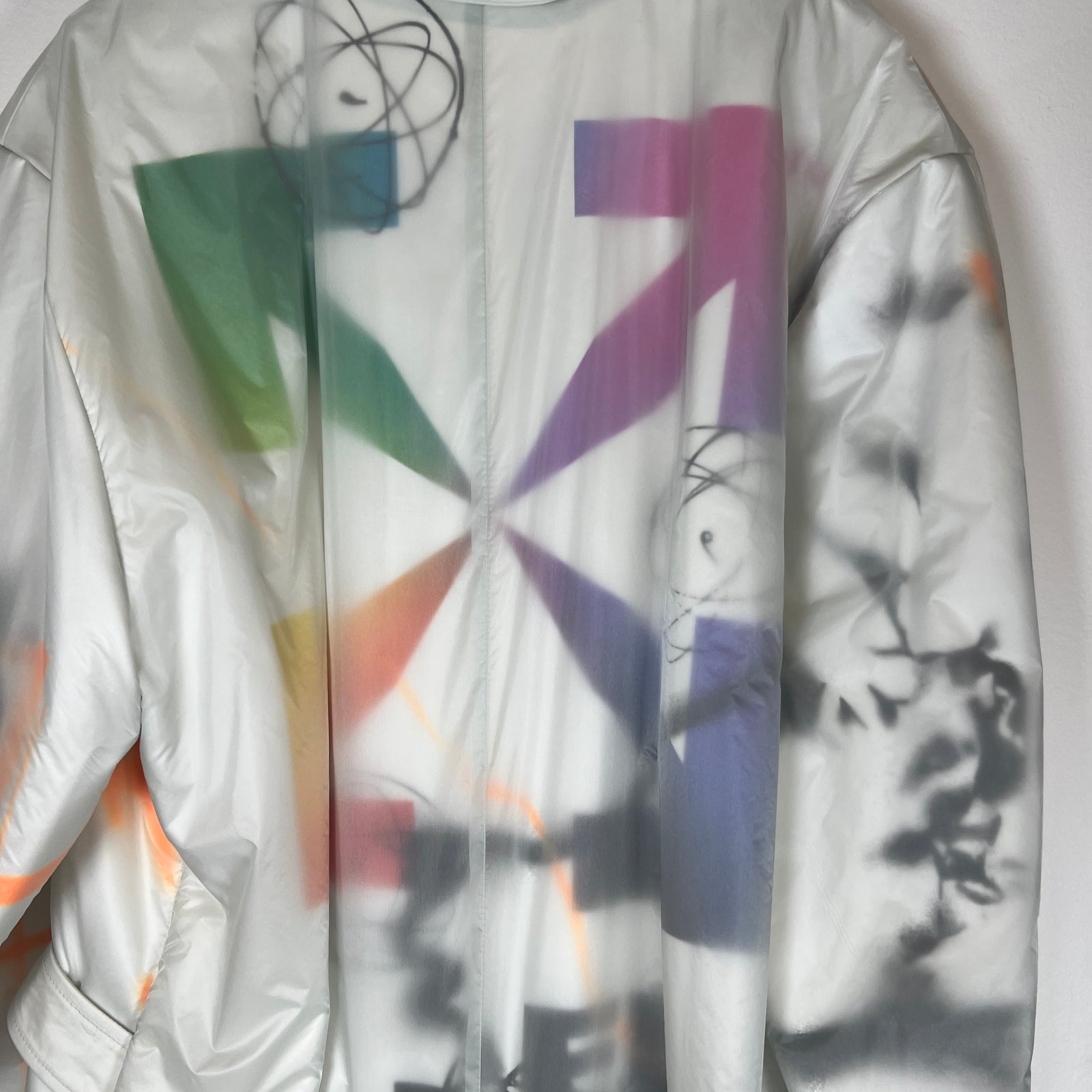 Off-White x Futura Graffiti Arrows Runway Trench Coat Size S