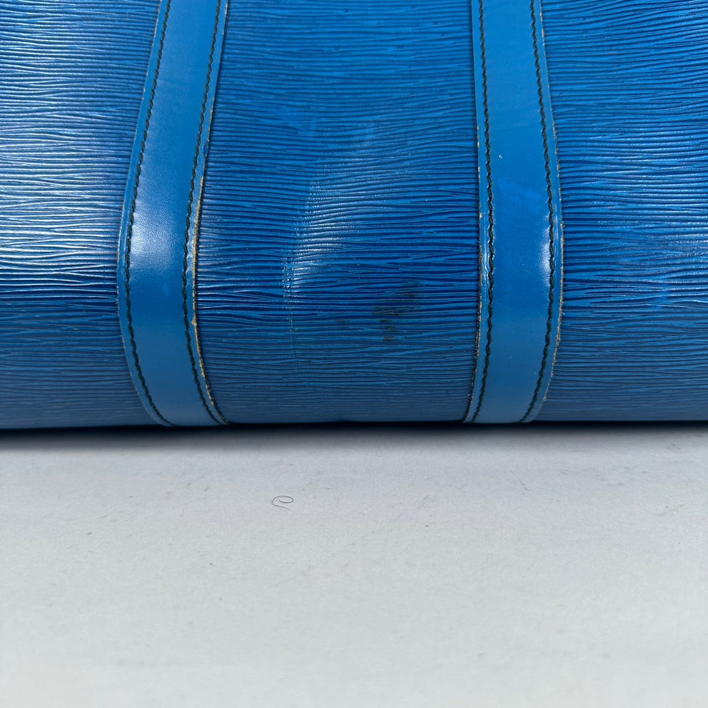 Louis Vuitton Blue Epi Leather Duffle Keepall Size 45