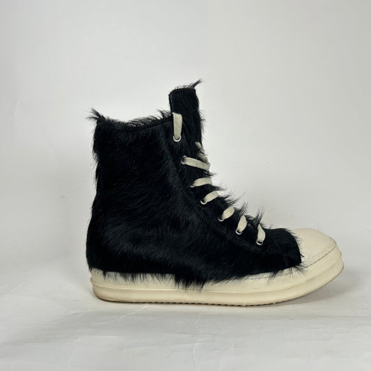 Rick Owens Black Pony Hair Ramones Size 41