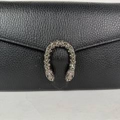 Gucci Black Leather Dionysus Wallet On Chain Bag