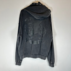 Saint Vanity Dark Grey Terry Studded Zip-Up Hoodie Size XL
