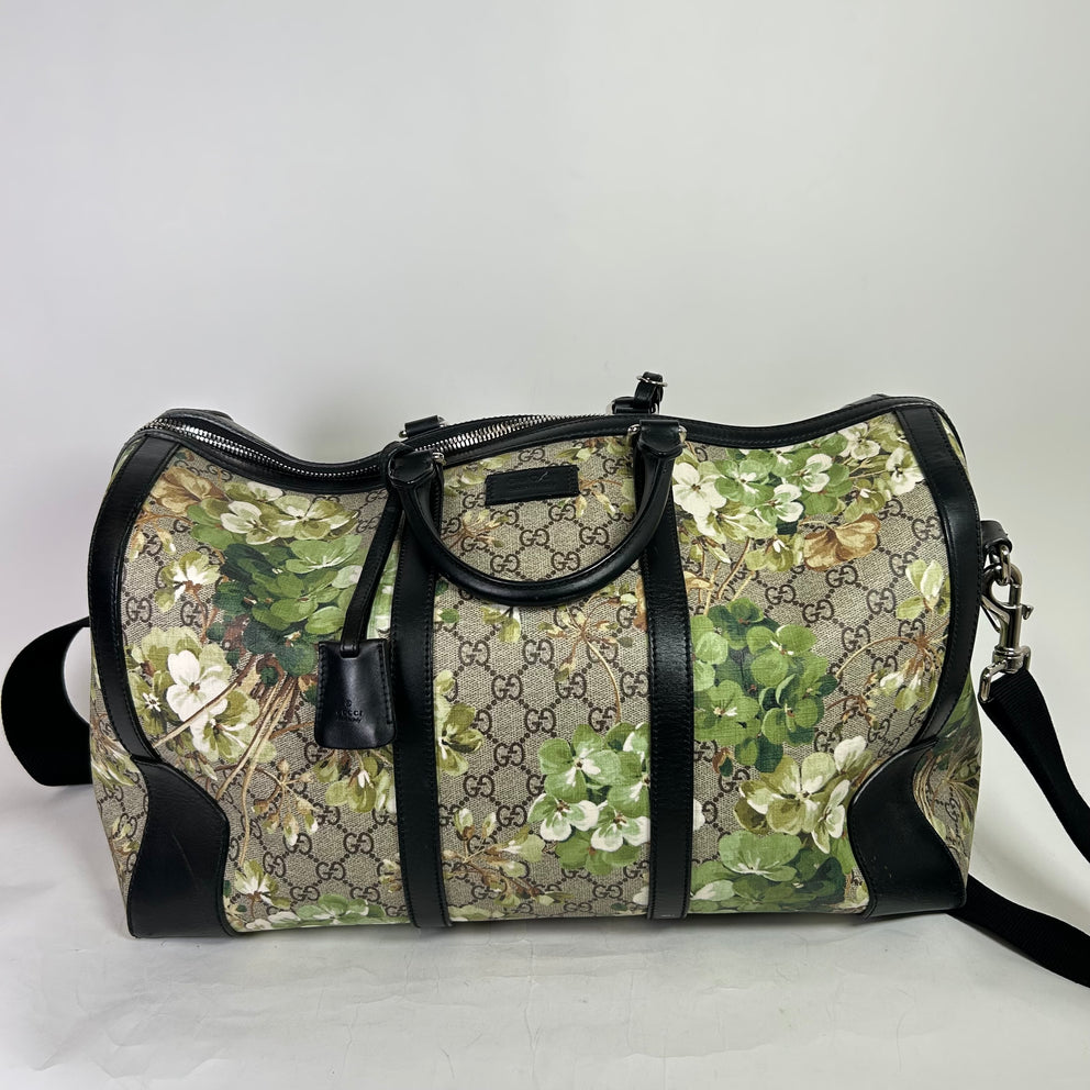 Gucci GG Supreme Blooms Medium Duffle Bag