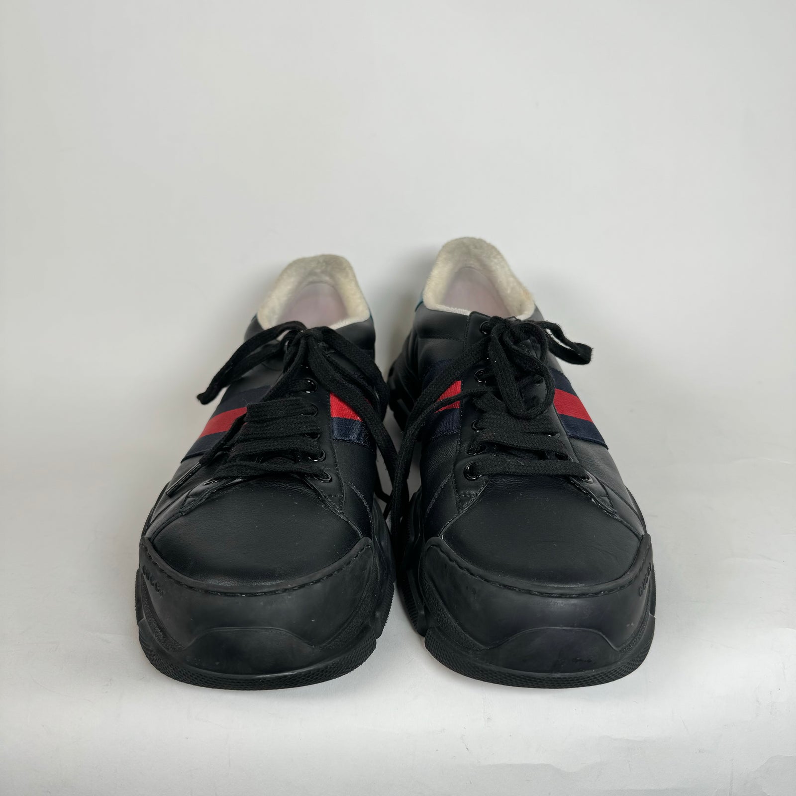 Gucci Black Web Marathon Sneakers Size 9.5