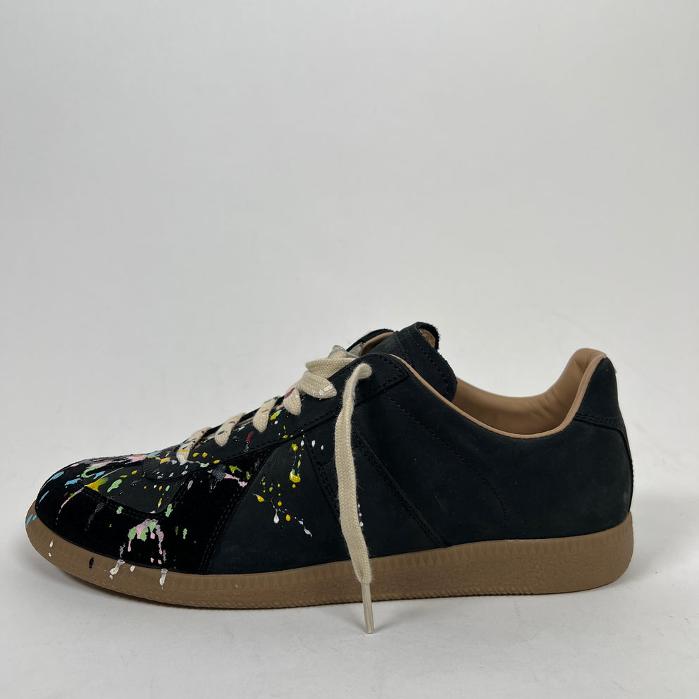 Maison Margiela Black Paint Splatter Gats Size 41