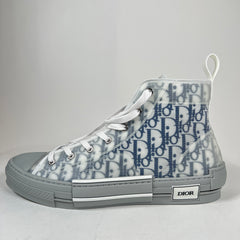 Dior B23 Blue/Grey Oblique Transparent High Top Sneaker Size 47