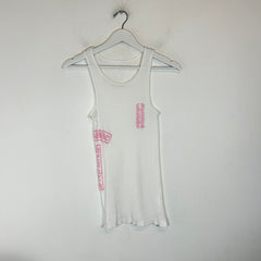 Chrome Hearts White/Pink T-Bar Logo Tank Top Size S