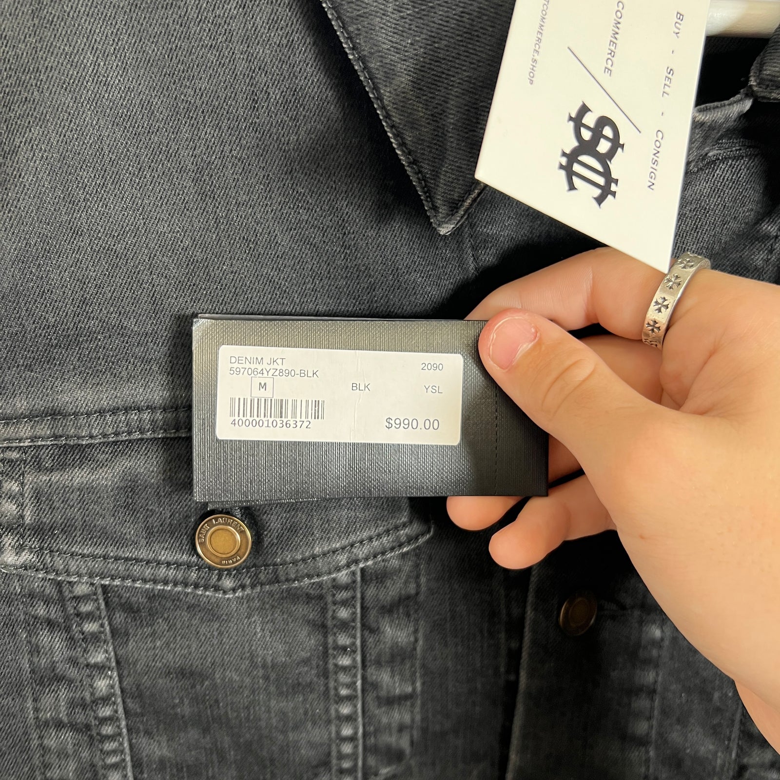 Saint Laurent Black Jean Jacket Size M