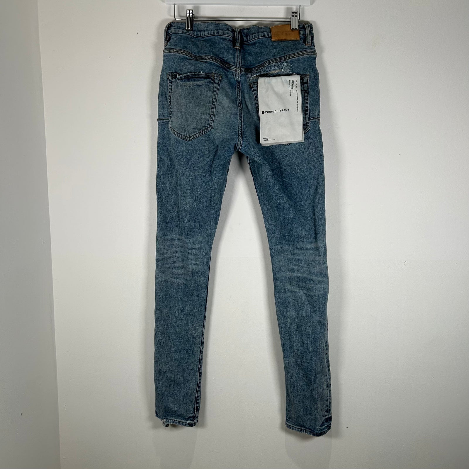 Purple Distressed Light Wash Jeans Size 31