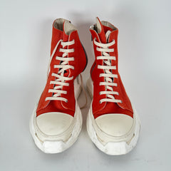 Rick Owens Orange Abstract High-Top Sneaker Size 45