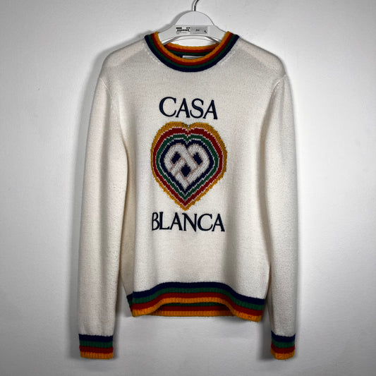 Casablanca Knit Heart Sweater Size S