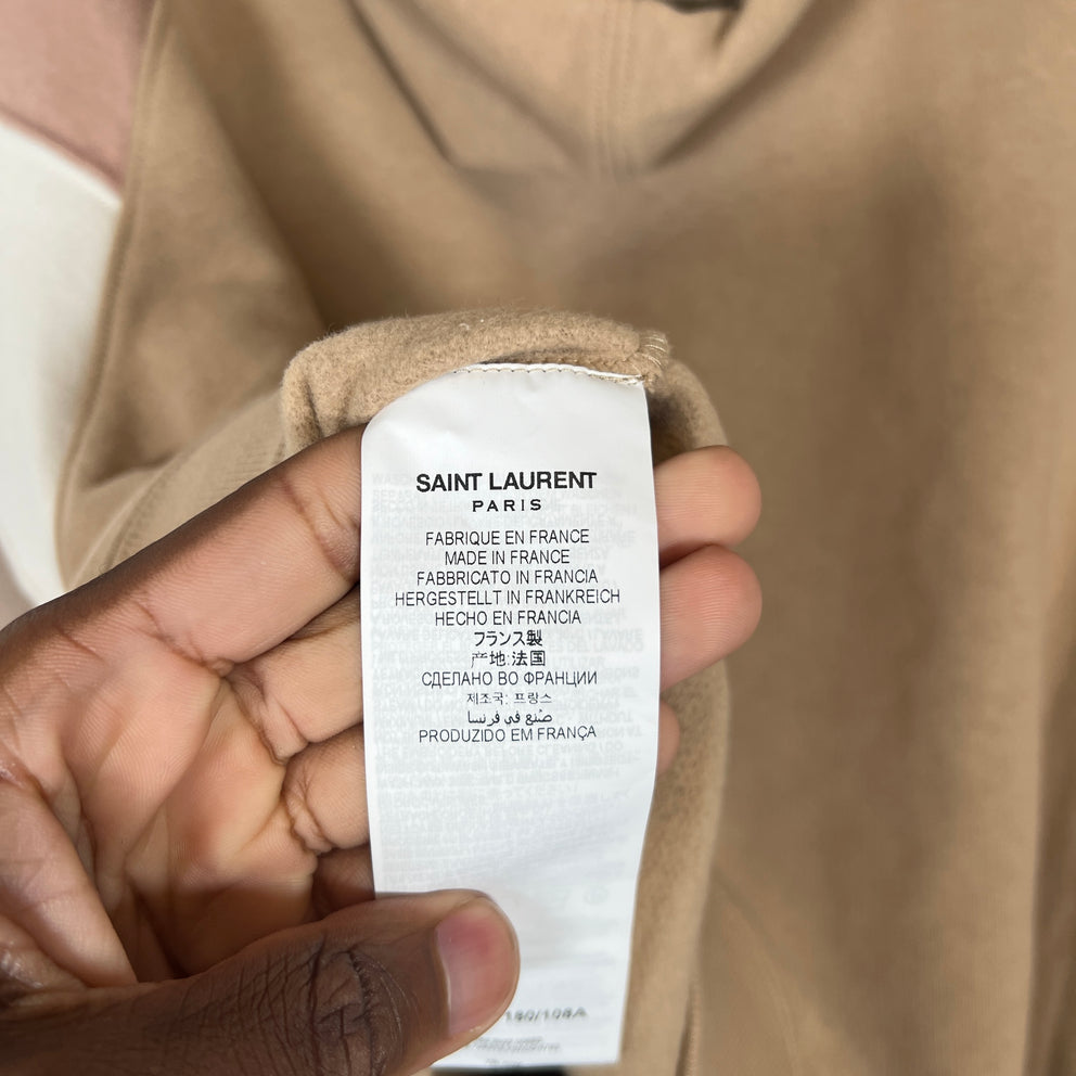 Saint Laurent Beige Logo Hoodie Size XXL