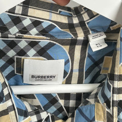 Burberry Logo Plaid Button-Up Shirt Size XL