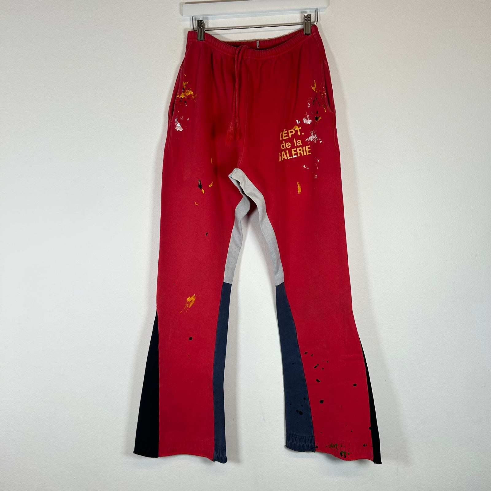 Gallery Dept Red/Yellow Paint Flare Sweatpants Size S