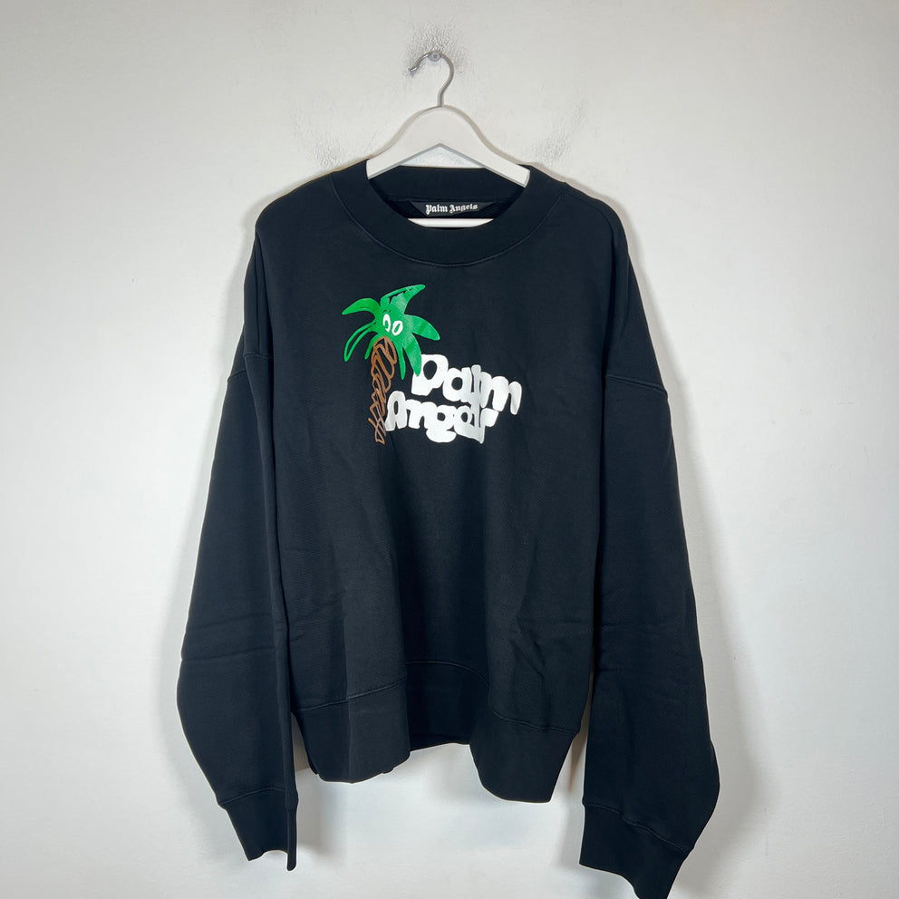 Palm Angels Black Sketch Logo Sweatshirt Size XL