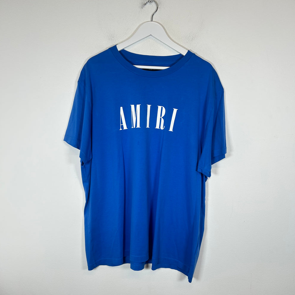 Amiri Blue/White Logo T-Shirt Size XXL