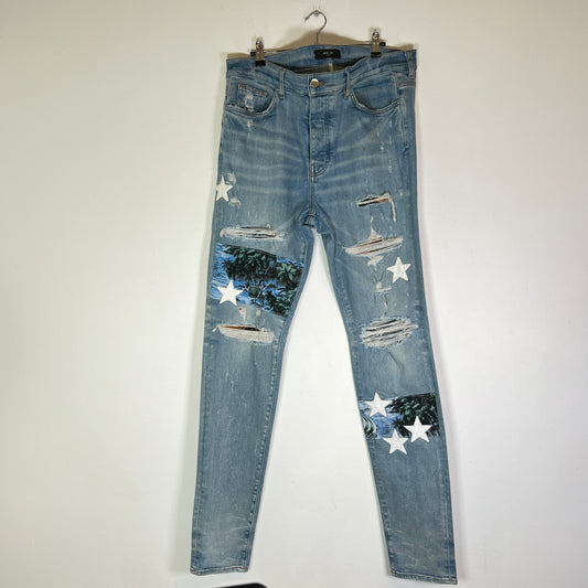 Amiri Blue Star Tropical Jeans Size 38