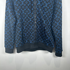 Louis Vuitton Blue/Black Monogram Zip Up Hoodie Size S
