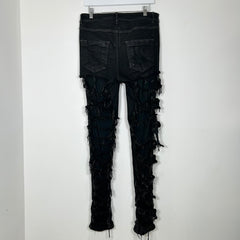 Rick Owens Tyrone Thrashed Ripped Jeans Black Size 32