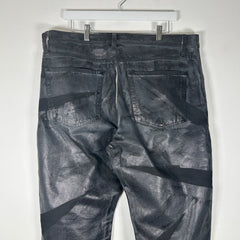 Helmut Lang Waxed Black Jeans Size 38