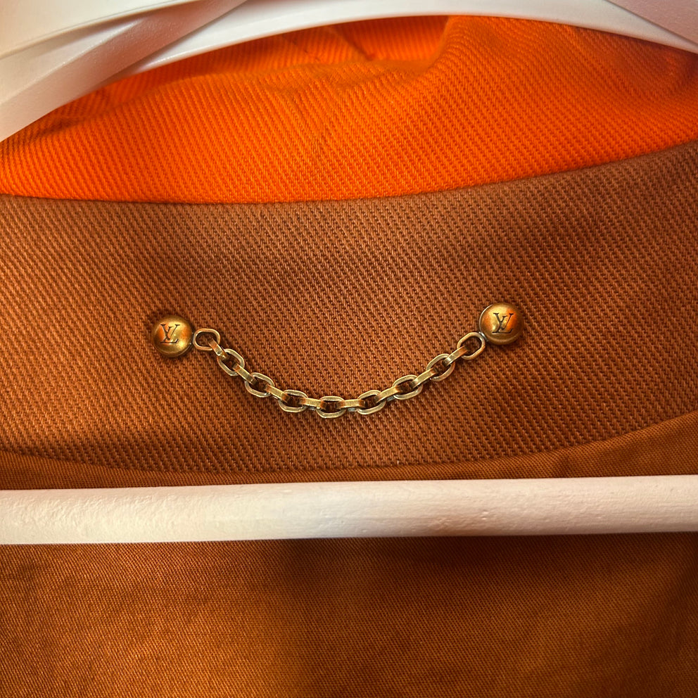 Louis Vuitton Monogram Orange Carpenter Hooded Jacket Size 46