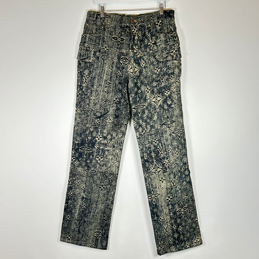 Louis Vuitton Dark Blue Monogram Denim Jeans Size 32