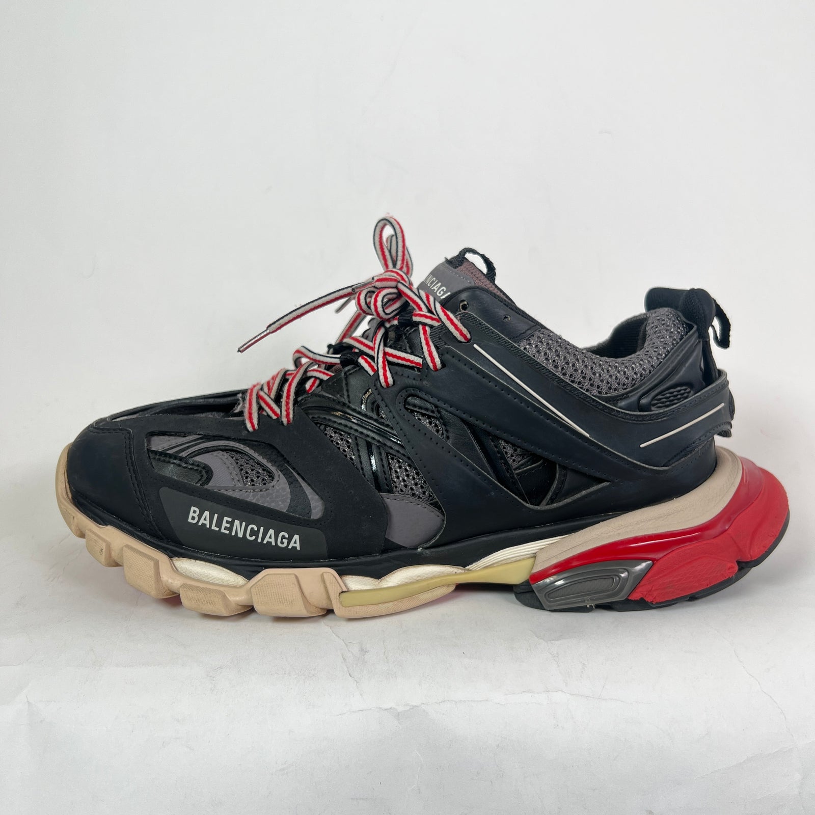 Balenciaga Black/Red Track Sneaker Size 44
