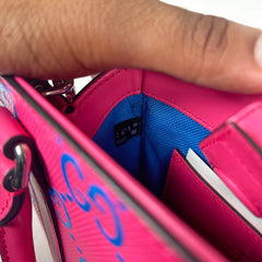 Gucci Pink GG Embossed Convertible Web Mini Tote Bag