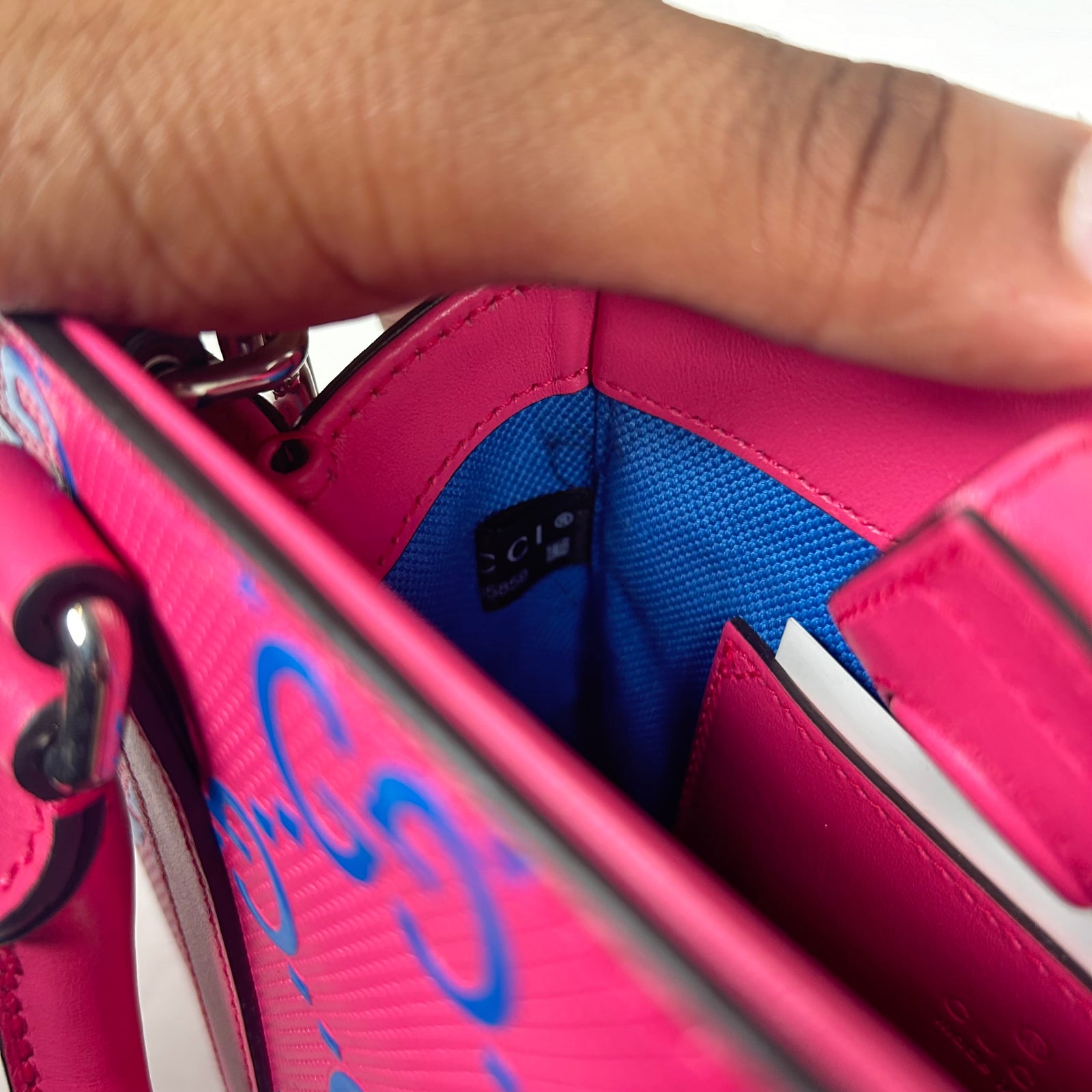 Gucci Pink GG Embossed Convertible Web Mini Tote Bag
