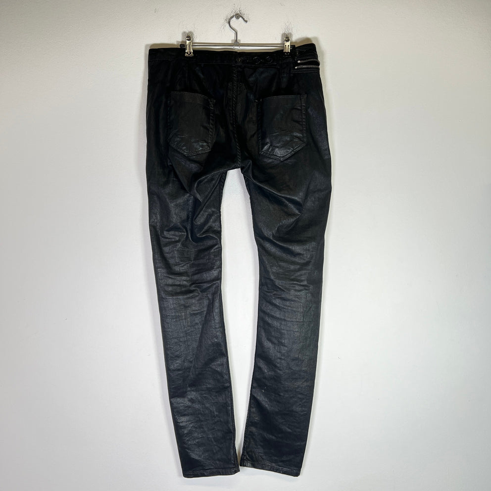 Rick Owens DRKSHDW SS15 Scrub Waxed Aircut Jeans