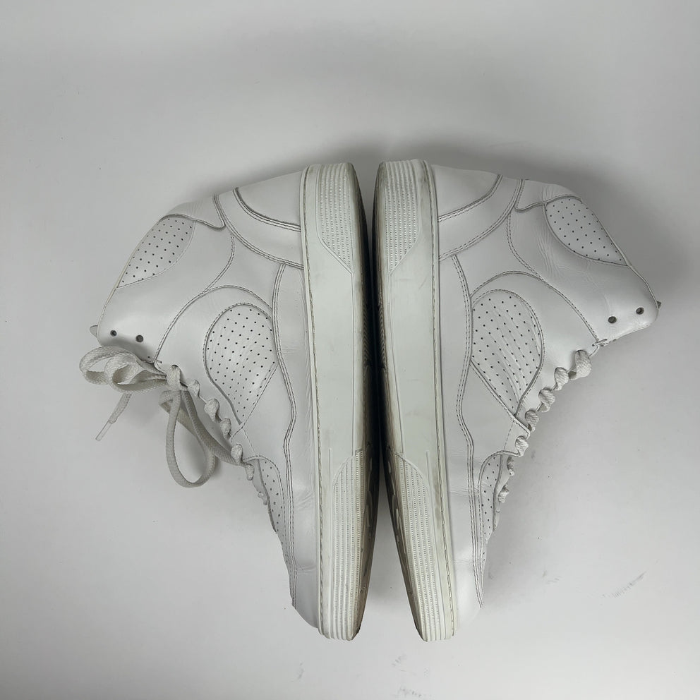 Chanel CC Triple White Hightop Sneakers