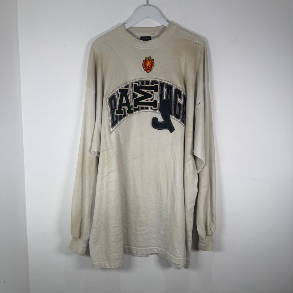 Balenciaga Skater Distressed Oversized Longsleeve Size XXXL