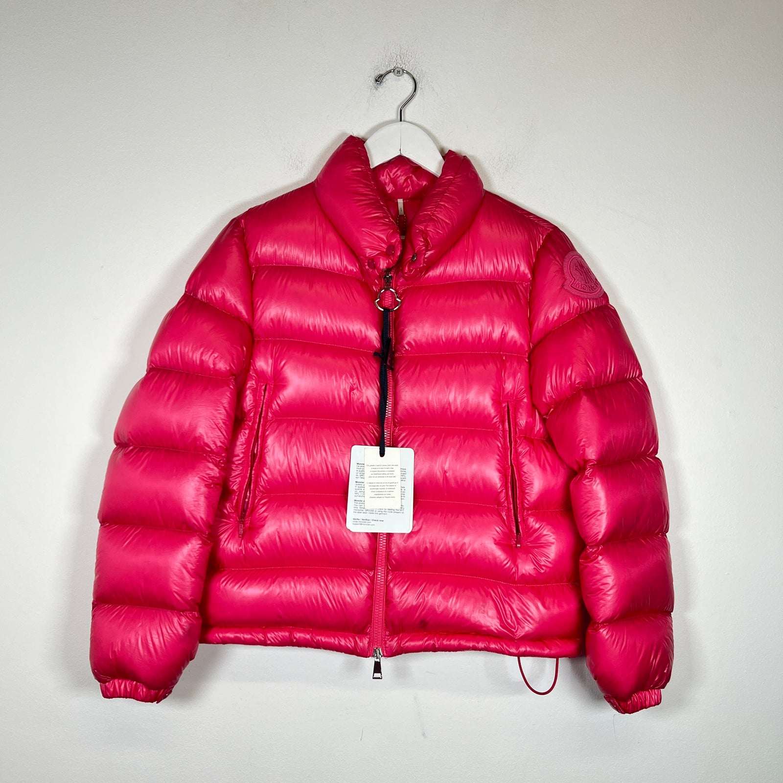 Moncler Pink Copenhague Giubbotto Down Jacket Size 0