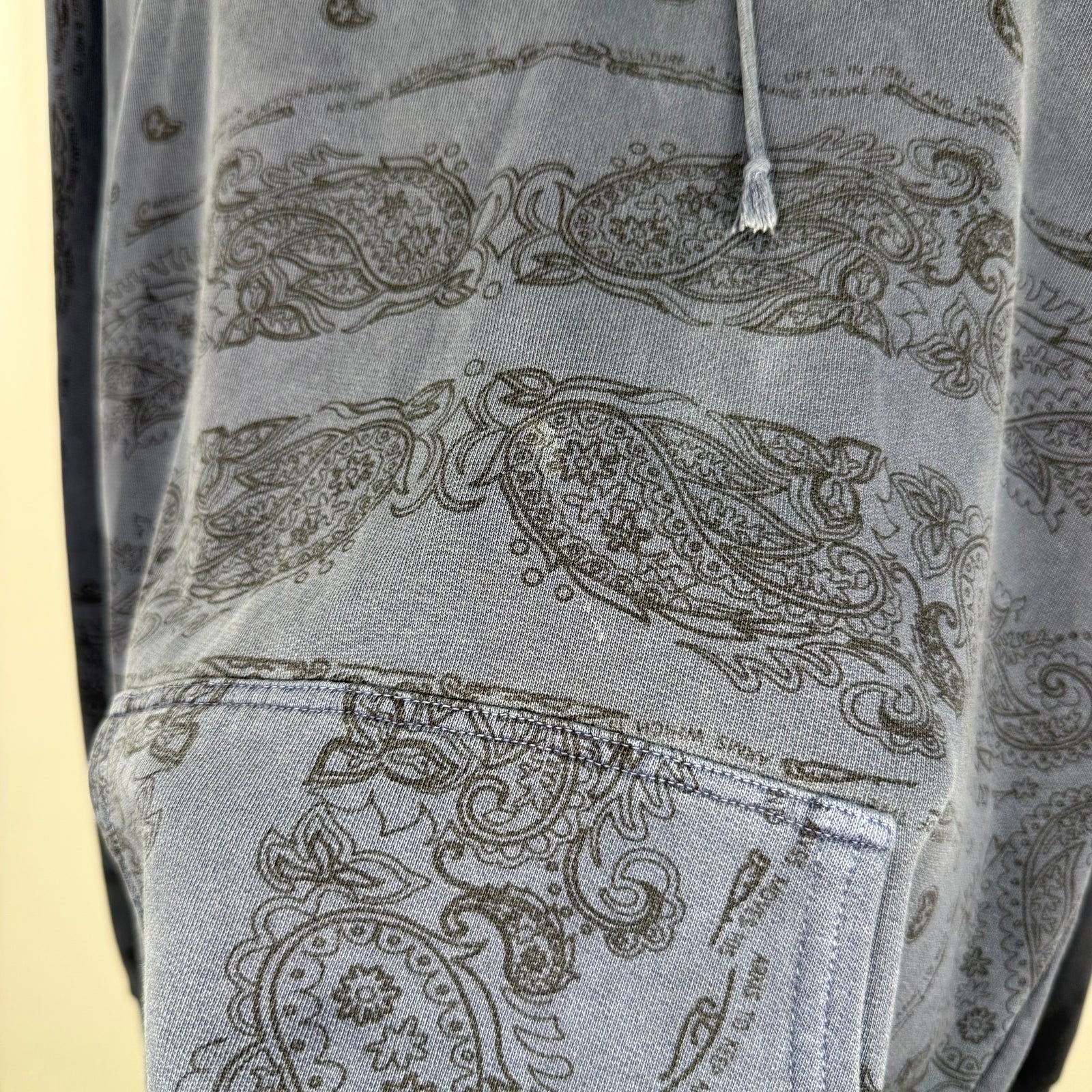Raf Simons AW04 Blue 'Waves' Paisley Hoodie Size 48