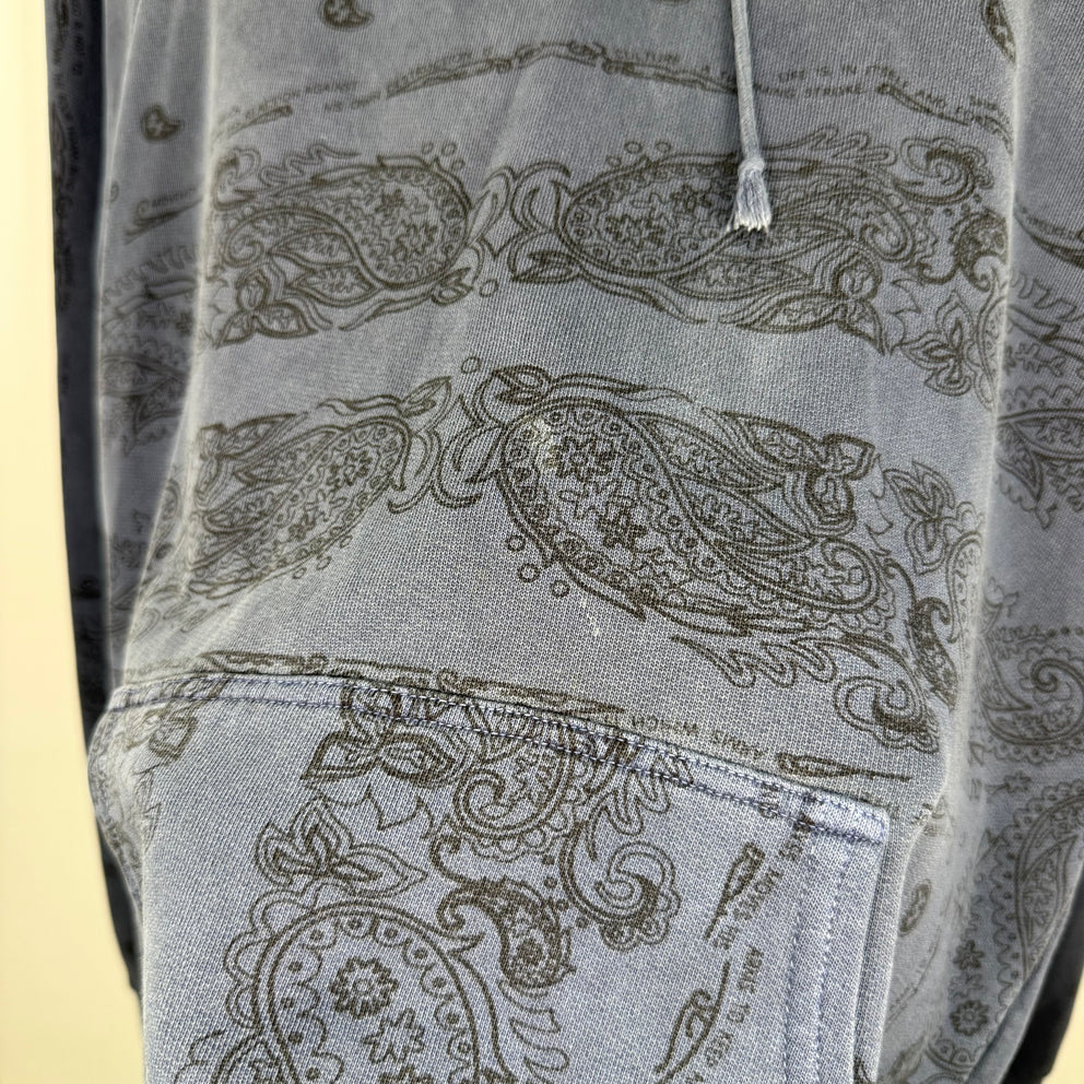 Raf Simons AW04 Blue 'Waves' Paisley Hoodie Size 48