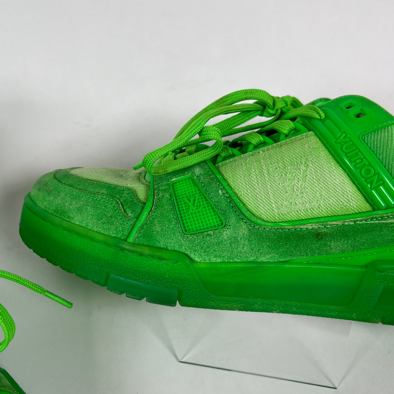 Louis Vuitton Green Canvas Trainers Size 8