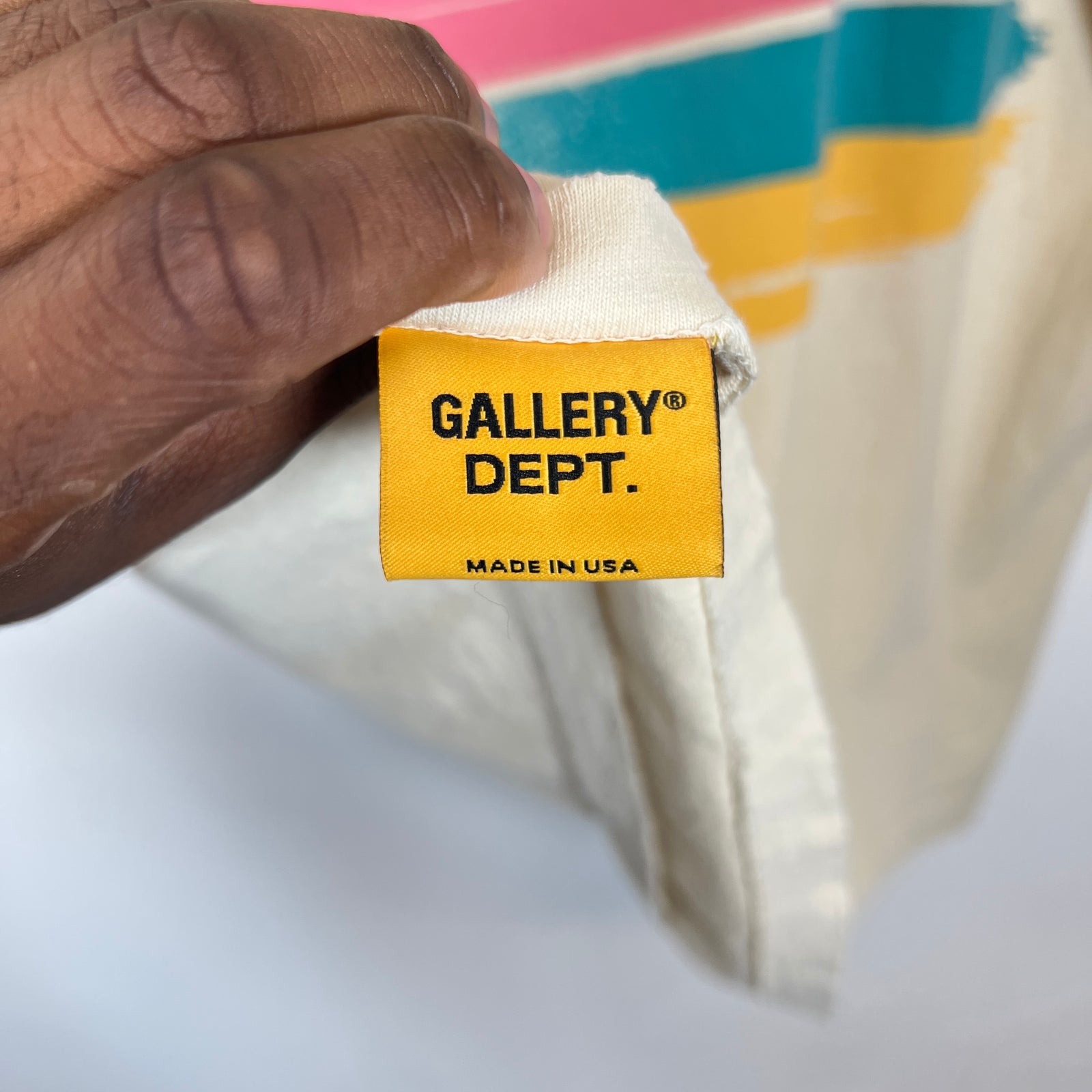 Gallery Dept x F1 Miami Cream Logo T-Shirt Size M