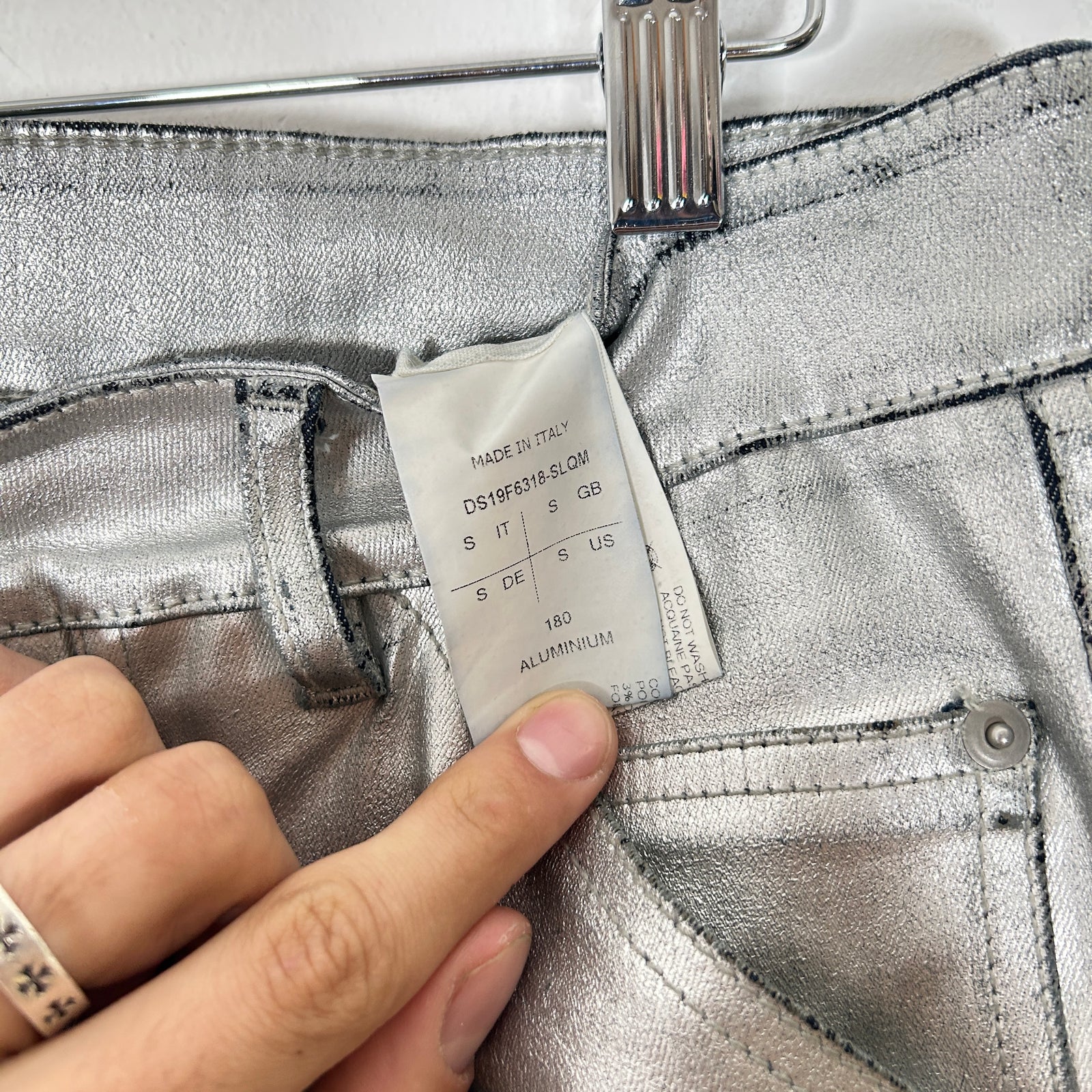 Rick Owens Aluminum Waxed Nagakin Jeans Size S