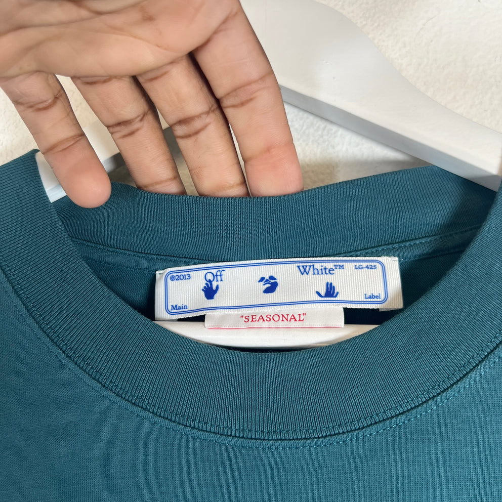 Off-White Teal Chain Arrows T-Shirt Size XL