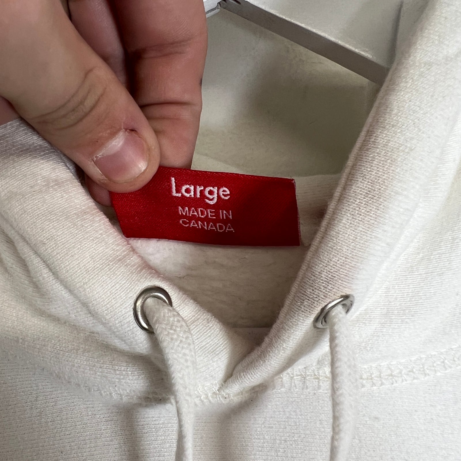 Supreme White Box Logo Hoodie Size L