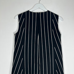 Balenciaga Paris Black Stripe Sleeveless Dress Size 38