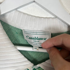 Casablanca Green Monogram Jacquard Knit Polo Size 2XL