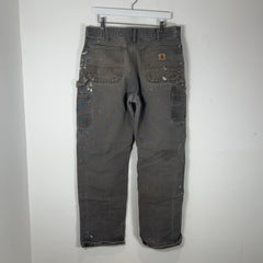 Carhartt Faded Grey Distressed 'Double Knee' Carpenter Pants