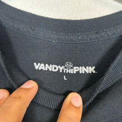 Hidden NY x Vandy The Pink Black Classic Logo T-Shirt Size L